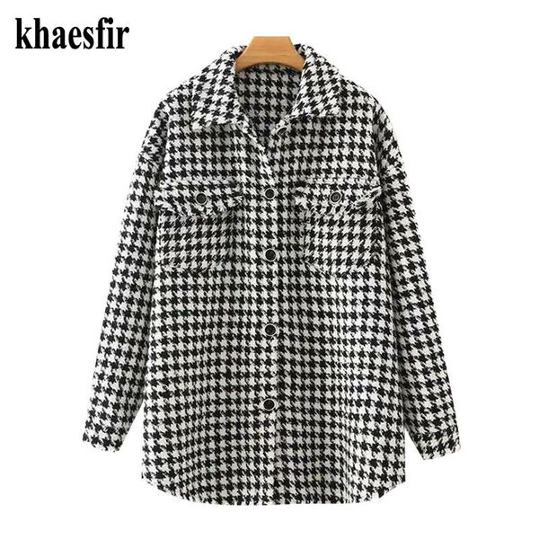 women's jackets khaesfir women fashion oversized houndstooth frayed tweed jacket coat vintage long sleeve pockets female outerwear chic, Black;brown
women's jackets khaesfir women fashion oversized houndstooth frayed tweed jacket coat vintage long sleeve pockets female outerwear chic, Black;brown