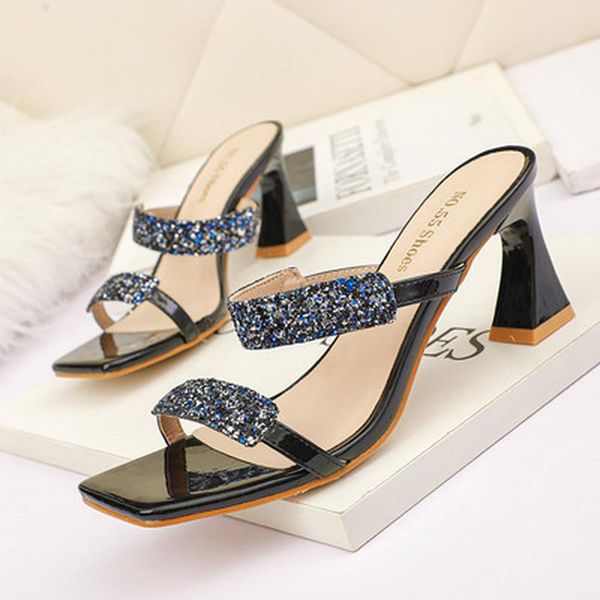 dress shoes 2021 fashion glitter bling slippers women high heels summer sandals peep toe pump strange heel clear slide, Black
dress shoes 2021 fashion glitter bling slippers women high heels summer sandals peep toe pump strange heel clear slide, Black