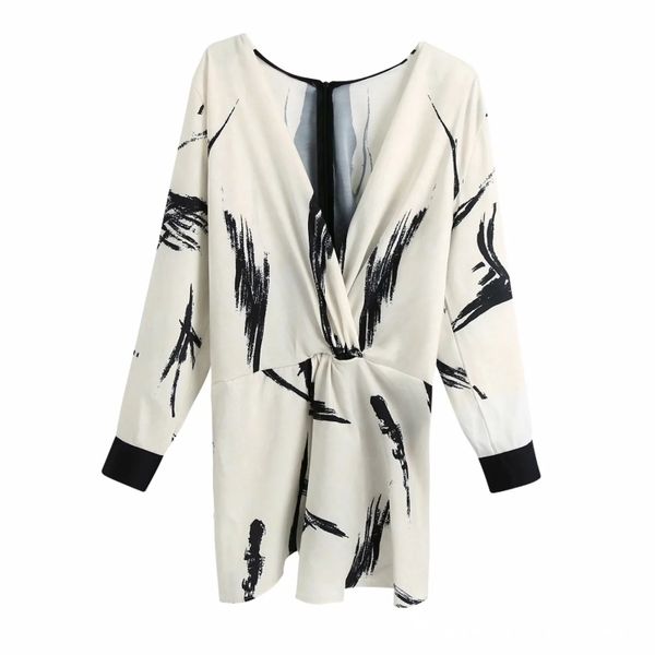women v-neck knotting decoration printed shirt femme long sleeve blouse casual lady loose smock blusas s8068 210430, White
women v-neck knotting decoration printed shirt femme long sleeve blouse casual lady loose smock blusas s8068 210430, White