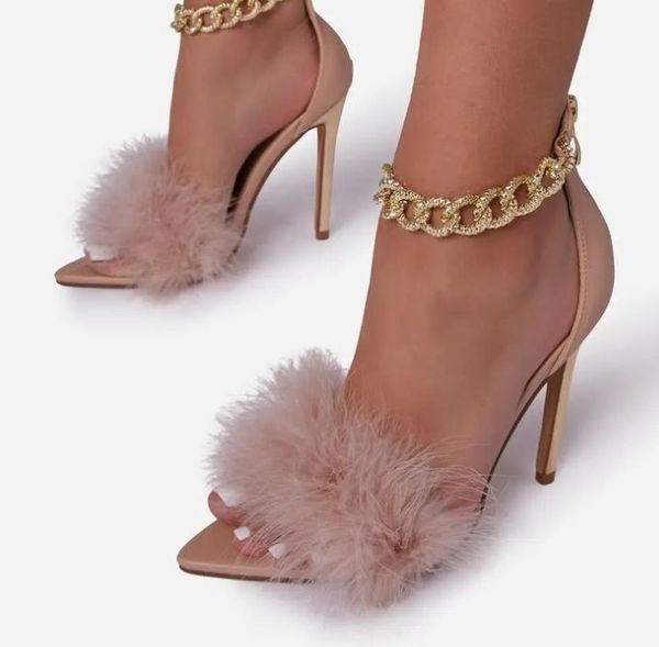 sandals 2021 european and american foreign trade plus size fashion feather tip chain stiletto super high heel women's shoes, Black
sandals 2021 european and american foreign trade plus size fashion feather tip chain stiletto super high heel women's shoes, Black