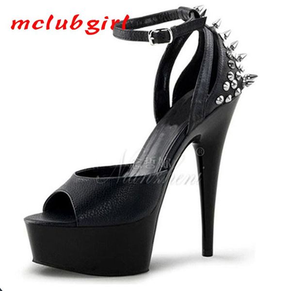 mclubgirl 15cm heels black patent leather button closure with rivets, fish mouth, feet, thin heel women's sandals lyp
mclubgirl 15cm heels black patent leather button closure with rivets, fish mouth, feet, thin heel women's sandals lyp