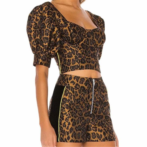 two piece dress vintage leopard print 2 crop set women outfits 2021 fashion puff sleeve blouse shirts +zipper shorts matching sets, White
two piece dress vintage leopard print 2 crop set women outfits 2021 fashion puff sleeve blouse shirts +zipper shorts matching sets, White