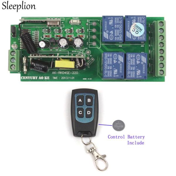 smart home control sleeplion 220v 4ch wireless rf remote switch 110v 85v-250v 4 channel relay receiver security system garage door
smart home control sleeplion 220v 4ch wireless rf remote switch 110v 85v-250v 4 channel relay receiver security system garage door