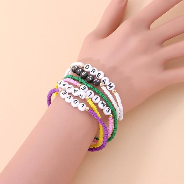 charm bracelets boho fashion bead letter braclet for women simple colorful love smile dearm personality bracelet beach gift, Golden;silver
charm bracelets boho fashion bead letter braclet for women simple colorful love smile dearm personality bracelet beach gift, Golden;silver