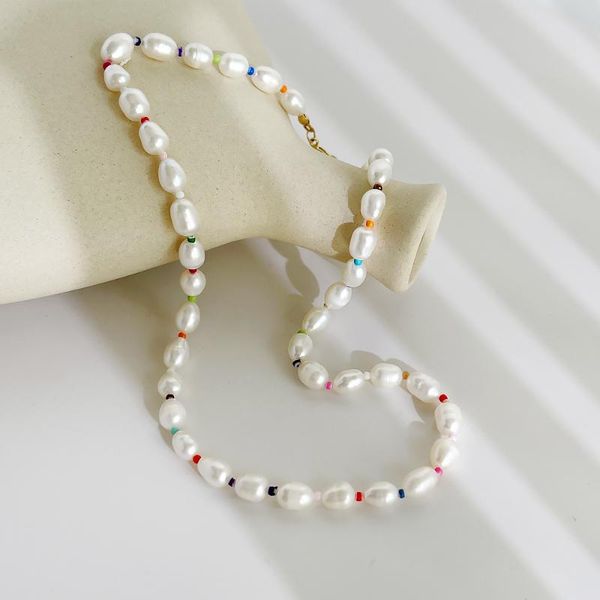 pendant necklaces bohemian colorful bead natural freshwater pearl necklace for women short beaded collar beach choker jewelry, Silver
pendant necklaces bohemian colorful bead natural freshwater pearl necklace for women short beaded collar beach choker jewelry, Silver