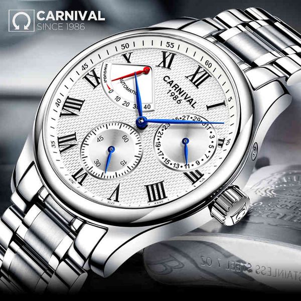 carnival clock gentlemen automatic mechanical rvs trend multifunctional waterproof men business, Slivery;brown
carnival clock gentlemen automatic mechanical rvs trend multifunctional waterproof men business, Slivery;brown