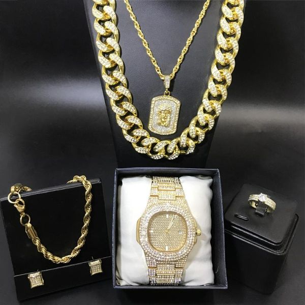 earrings & necklace luxury men watch hip hop cuban braclete ring combo set out for, Silver
earrings & necklace luxury men watch hip hop cuban braclete ring combo set out for, Silver
