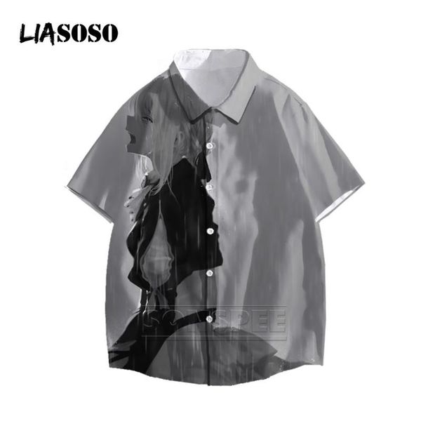 men's casual shirts liasoso summer printed short sleeve shirt anime kawaii men cartoon harajuku baggy fashion for male, White;black
men's casual shirts liasoso summer printed short sleeve shirt anime kawaii men cartoon harajuku baggy fashion for male, White;black
