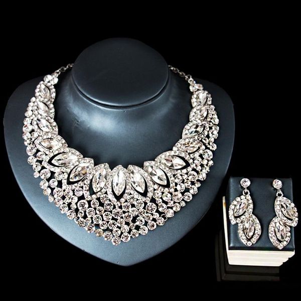 earrings & necklace color jewelry set fashion classic bridal, Silver
earrings & necklace color jewelry set fashion classic bridal, Silver