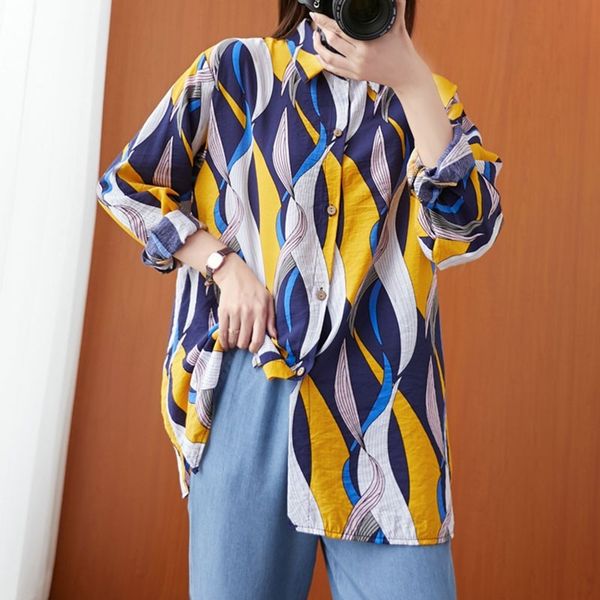 oversized women cotton casual shirts new arrival spring vintage print loose comfortable female long sleeve s3022 210412, White
oversized women cotton casual shirts new arrival spring vintage print loose comfortable female long sleeve s3022 210412, White