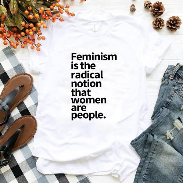 women's t-shirt feminism is the radical notion that women are people t shirts feminist girl power tshirt cotton clothing drop, White
women's t-shirt feminism is the radical notion that women are people t shirts feminist girl power tshirt cotton clothing drop, White