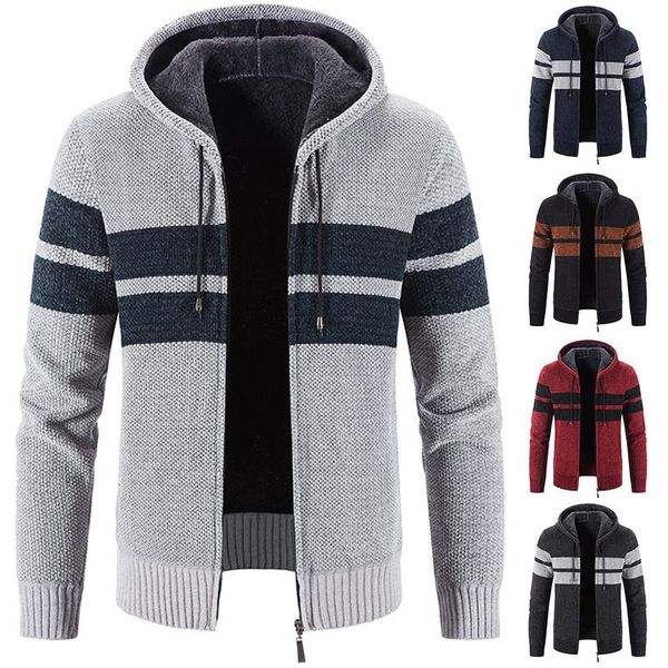 men's sweaters striped winter sweater autumn/winter clothing fleece warm cashmere coat diagonal zipper cardigan trend casual jacket, White;black
men's sweaters striped winter sweater autumn/winter clothing fleece warm cashmere coat diagonal zipper cardigan trend casual jacket, White;black