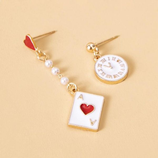 dangle & chandelier asymmetric drop earring clock poker card enamel women's earrings fashion jewelry for girl, Silver
dangle & chandelier asymmetric drop earring clock poker card enamel women's earrings fashion jewelry for girl, Silver