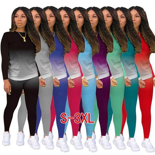 women autumn sports tracksuits designer gradient color long sleeved pencil pants jogging outfits ladies casual home clothes two-piece suit, Gray
women autumn sports tracksuits designer gradient color long sleeved pencil pants jogging outfits ladies casual home clothes two-piece suit, Gray