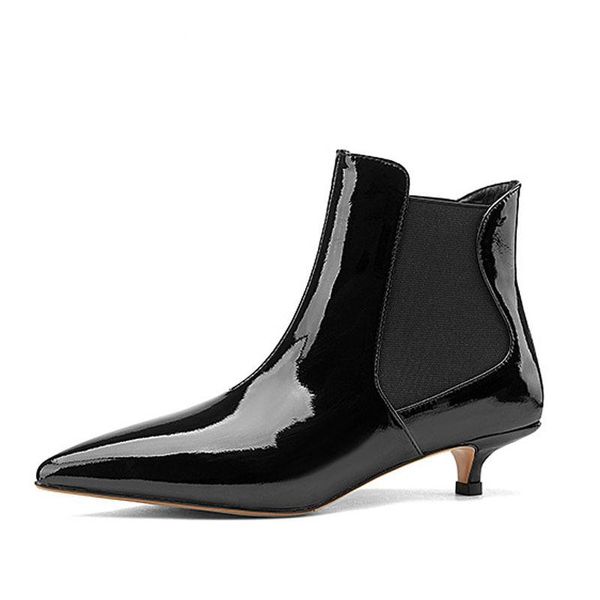 boots fashion small heel ankle women's spring autumn single pointed toe patent leather stiletto high heels, Black
boots fashion small heel ankle women's spring autumn single pointed toe patent leather stiletto high heels, Black