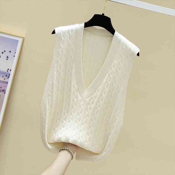 spring and autumn korean pullover womens sweaters vest loose waistcoat sleeveless fashion, White;black
spring and autumn korean pullover womens sweaters vest loose waistcoat sleeveless fashion, White;black