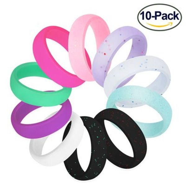 10pcs/set silicone soft ring hypoallergenic crossfit flexible sports rubber finger glitter pearly lustre ring for women men, Silver
10pcs/set silicone soft ring hypoallergenic crossfit flexible sports rubber finger glitter pearly lustre ring for women men, Silver