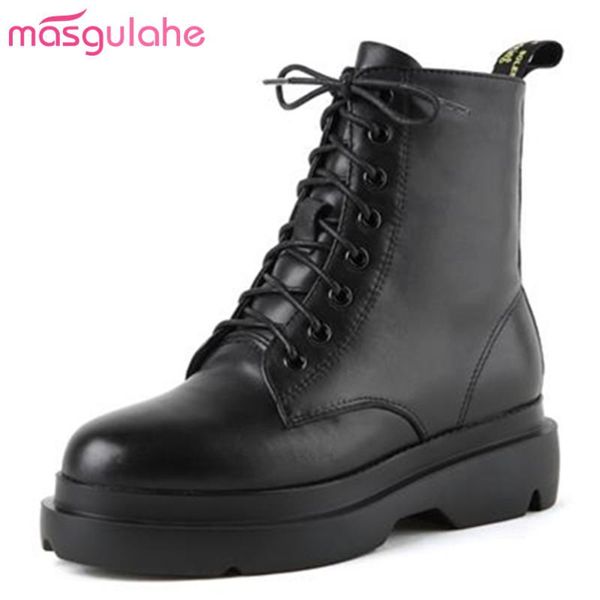 boots masgulahe genuine leather campus fashion round toe ankle skid resistance solid lace up winter for womens shoes, Black
boots masgulahe genuine leather campus fashion round toe ankle skid resistance solid lace up winter for womens shoes, Black