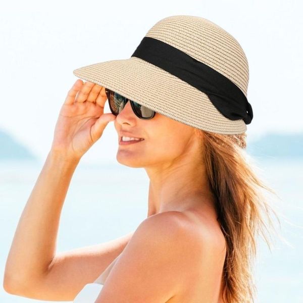 outdoor hats leisure beach straw hat women summer woven sun lady cap uv protect travel female sunscreen accessories, Black;white
outdoor hats leisure beach straw hat women summer woven sun lady cap uv protect travel female sunscreen accessories, Black;white