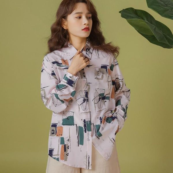 women's blouses & shirts women print loose fashion long sleeve vintage, White
women's blouses & shirts women print loose fashion long sleeve vintage, White