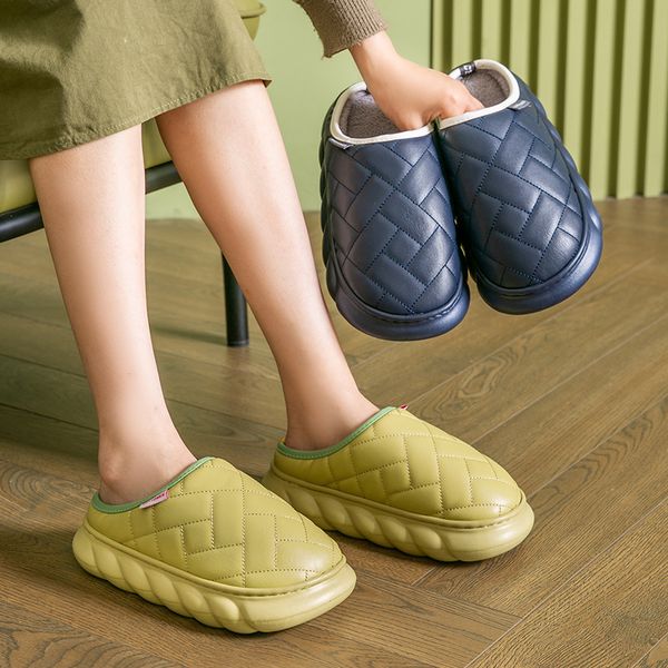 cotton slippers female winter couple indoor half pack heel thick bottom anti slip household pu waterproof simple male, Black
cotton slippers female winter couple indoor half pack heel thick bottom anti slip household pu waterproof simple male, Black