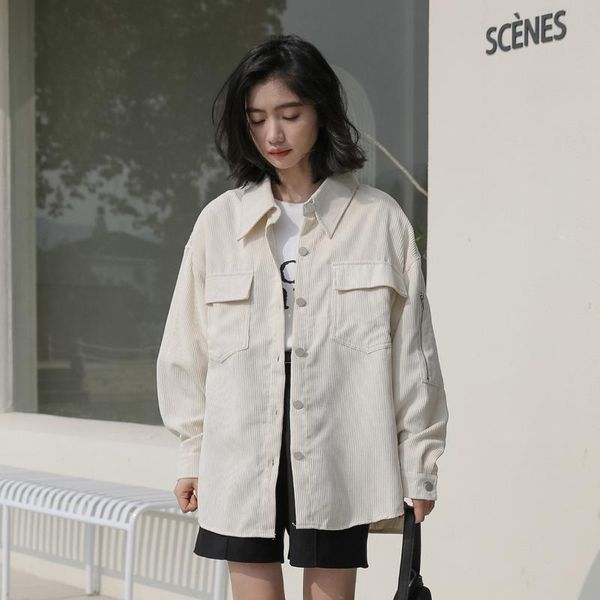 women's jackets corduroy turn down collar shirt blouse women 2021 autumn loose casual full sleeve basic female coats outerwear t730, Black;brown
women's jackets corduroy turn down collar shirt blouse women 2021 autumn loose casual full sleeve basic female coats outerwear t730, Black;brown