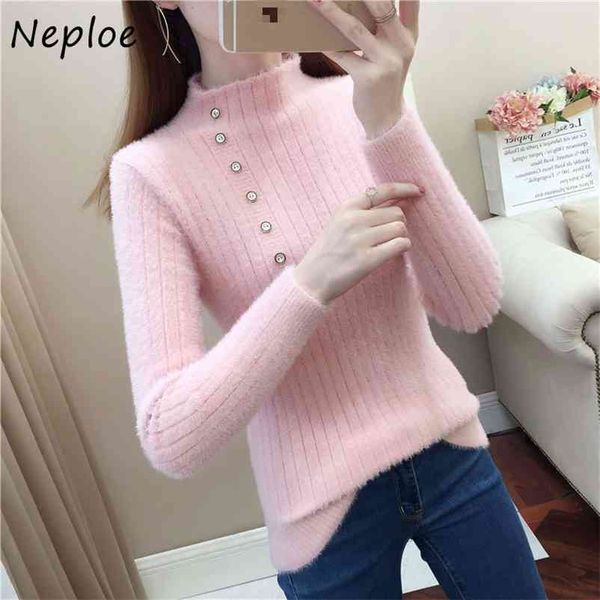 sollid color chic button sweater women autumn slim fit knitted fashion simple all-match femme pullover 1g318 210422, White;black
sollid color chic button sweater women autumn slim fit knitted fashion simple all-match femme pullover 1g318 210422, White;black