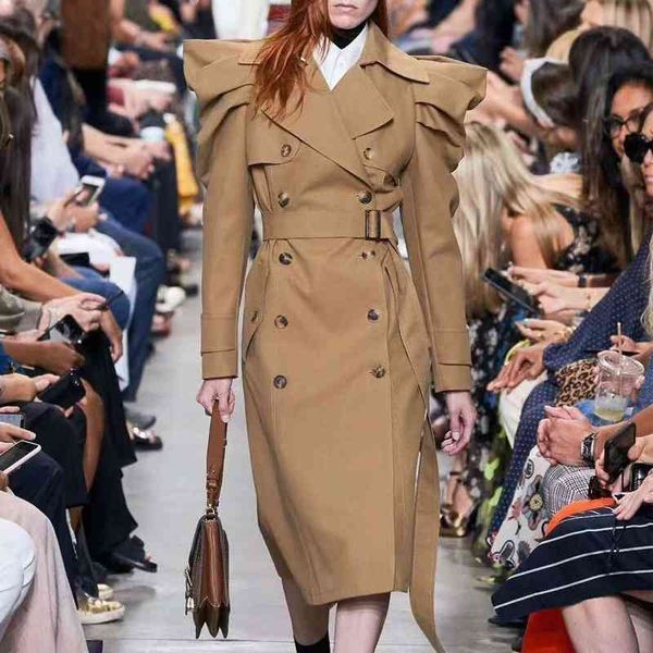 women's trench coats european and american catwalk style puff sleeve double-breasted khaki trench coat dbzv, Tan;black
women's trench coats european and american catwalk style puff sleeve double-breasted khaki trench coat dbzv, Tan;black