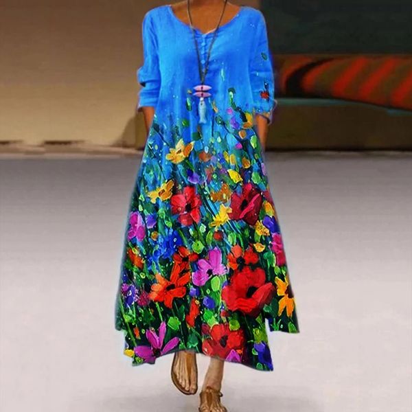 vintage plus size floral women dress printed daily casual long sleeve harajuku bohemian o neck femme robe loose leisure, Black;gray
vintage plus size floral women dress printed daily casual long sleeve harajuku bohemian o neck femme robe loose leisure, Black;gray