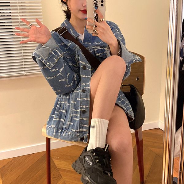 jeans jacket women loose letter denim femme preppy style bomber basic coats womens (f9025) 210508, Black;brown
jeans jacket women loose letter denim femme preppy style bomber basic coats womens (f9025) 210508, Black;brown