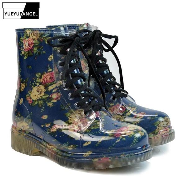 women's rain boots spring winter round toe rubber shoes floral leopard lace-up woman big size 36-40, Black
women's rain boots spring winter round toe rubber shoes floral leopard lace-up woman big size 36-40, Black
