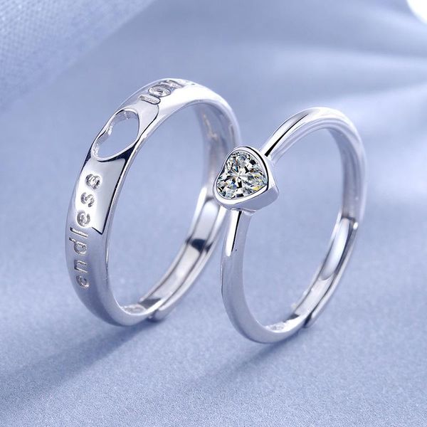 cluster rings s925 sterling silver love-shaped couple ring hollow men and women models jewelry opening love, Golden;silver
cluster rings s925 sterling silver love-shaped couple ring hollow men and women models jewelry opening love, Golden;silver