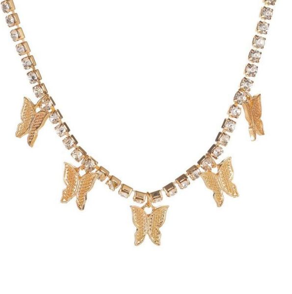 chains rhinestone butterfly pendant necklace female insect european and american hip-hop jewelry, Silver
chains rhinestone butterfly pendant necklace female insect european and american hip-hop jewelry, Silver
