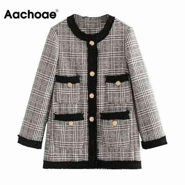 aachoae autumn spring elegant plaid long jacket women o neck office pocket coat female long sleeve vintage ladies outerwear 210413, Black;brown
aachoae autumn spring elegant plaid long jacket women o neck office pocket coat female long sleeve vintage ladies outerwear 210413, Black;brown