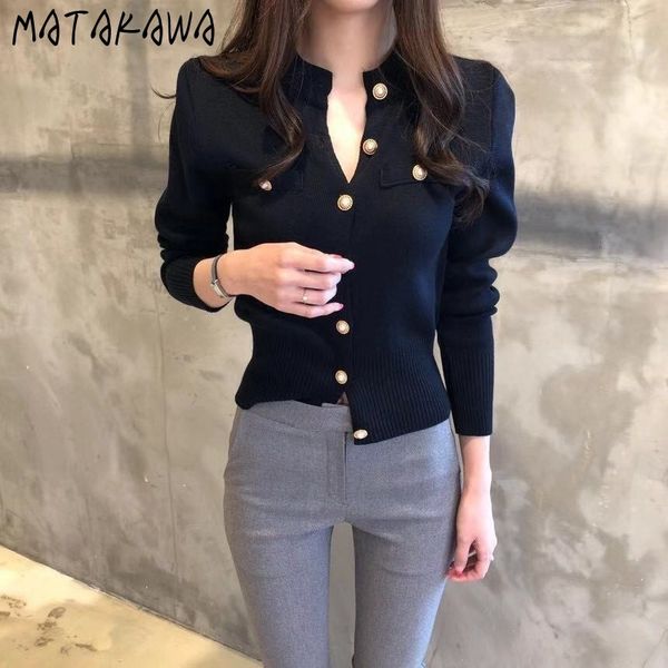 matakawa base women sweater korean autumn and winter long-sleeved slim knit cardigan short coat 210513, White;black
matakawa base women sweater korean autumn and winter long-sleeved slim knit cardigan short coat 210513, White;black