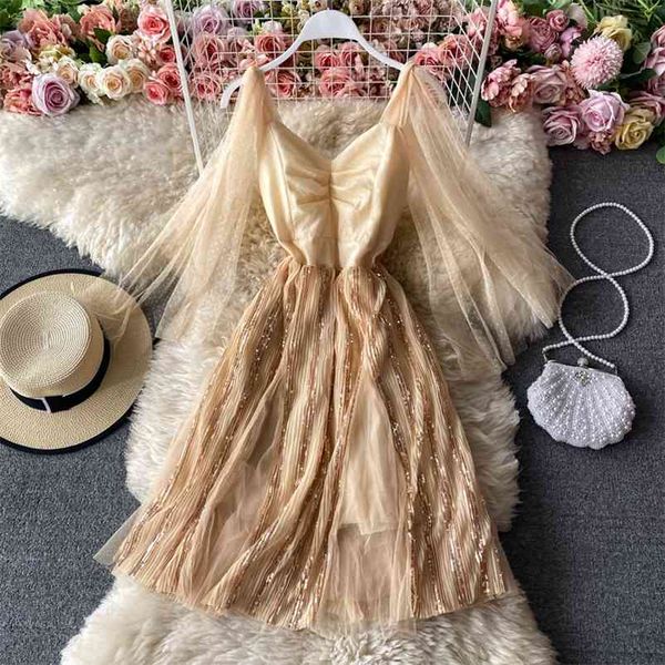 spring autumn temperament womens formal dresses v-neck mesh split sling waist sequin dress uk636 210507, Black;gray
spring autumn temperament womens formal dresses v-neck mesh split sling waist sequin dress uk636 210507, Black;gray