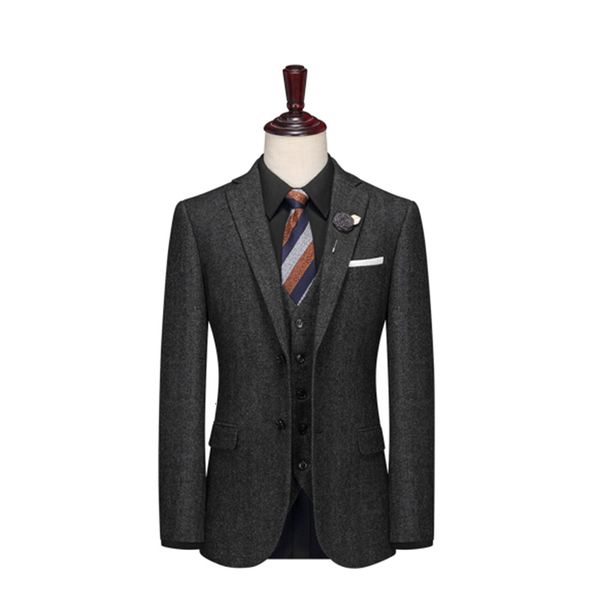 men's suits & blazers wool woolen dark herringbone retro tweed men suit tailored made wedding 3 piece oj2f, White;black
men's suits & blazers wool woolen dark herringbone retro tweed men suit tailored made wedding 3 piece oj2f, White;black