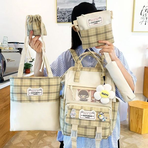 school bags plaid women's backpack 4 pcs set backpacks kawaii for girls bookbags
school bags plaid women's backpack 4 pcs set backpacks kawaii for girls bookbags