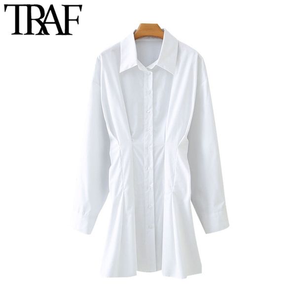 women chic fashion button-up pleated mini shirt dress vintage long sleeve back elastic slim female dresses mujer 210507, Black;gray
women chic fashion button-up pleated mini shirt dress vintage long sleeve back elastic slim female dresses mujer 210507, Black;gray