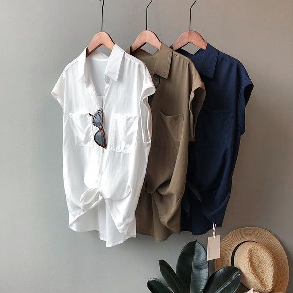women's blouses & shirts summer shirt female fashionable sleeveless blouse 0920#, White
women's blouses & shirts summer shirt female fashionable sleeveless blouse 0920#, White