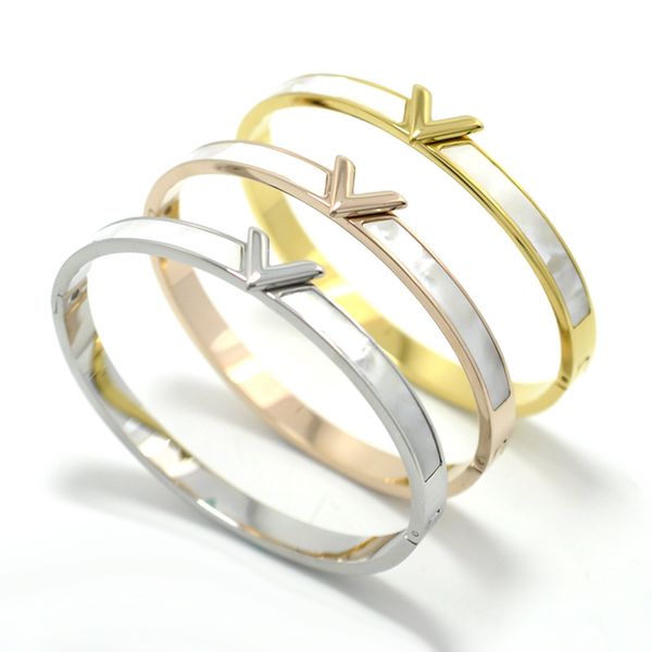2021 gold bracelet for women v designer jewellery love bangle charm cuff lovely white shell stainless steel simple gift womens girl bracelet, Black
2021 gold bracelet for women v designer jewellery love bangle charm cuff lovely white shell stainless steel simple gift womens girl bracelet, Black