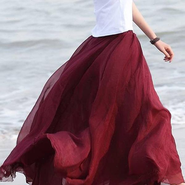 women skirt boho chiffon long maxi beach casual loose sundress lady high wait pleated a line solid mulheres, Black
women skirt boho chiffon long maxi beach casual loose sundress lady high wait pleated a line solid mulheres, Black