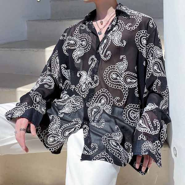men's casual shirts japan korea loose shirt male summer thin floral print men sunscreen long sleeve, White;black
men's casual shirts japan korea loose shirt male summer thin floral print men sunscreen long sleeve, White;black