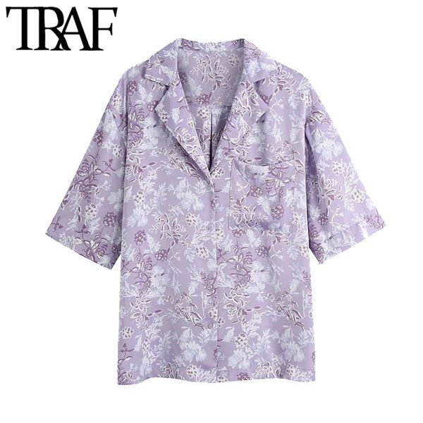 traf women fashion printed button-up asymmetry loose blouses vintage short sleeve side vents female shirts chic 210415, White
traf women fashion printed button-up asymmetry loose blouses vintage short sleeve side vents female shirts chic 210415, White