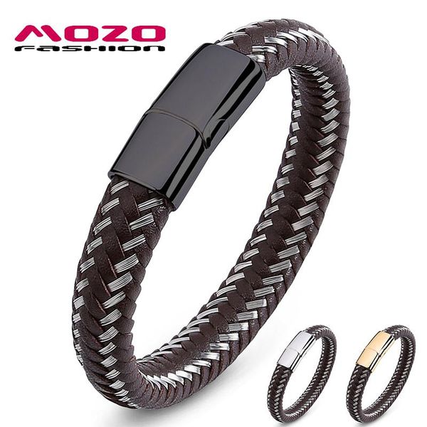 charm bracelets mozo fashion bracelet men steel wire & leather braided rope chain brown stainless for women gift 008, Golden;silver
charm bracelets mozo fashion bracelet men steel wire & leather braided rope chain brown stainless for women gift 008, Golden;silver