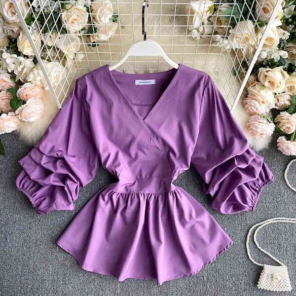 womens spring summer shirt fashion shirt v-neck three quarter bow lacing waist pleated ml831, White
womens spring summer shirt fashion shirt v-neck three quarter bow lacing waist pleated ml831, White
