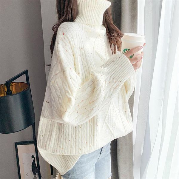 loose knitted sweater for women autumn winter korean college style pullovers oversized turtleneck sweaters woman jumper women's, White;black
loose knitted sweater for women autumn winter korean college style pullovers oversized turtleneck sweaters woman jumper women's, White;black