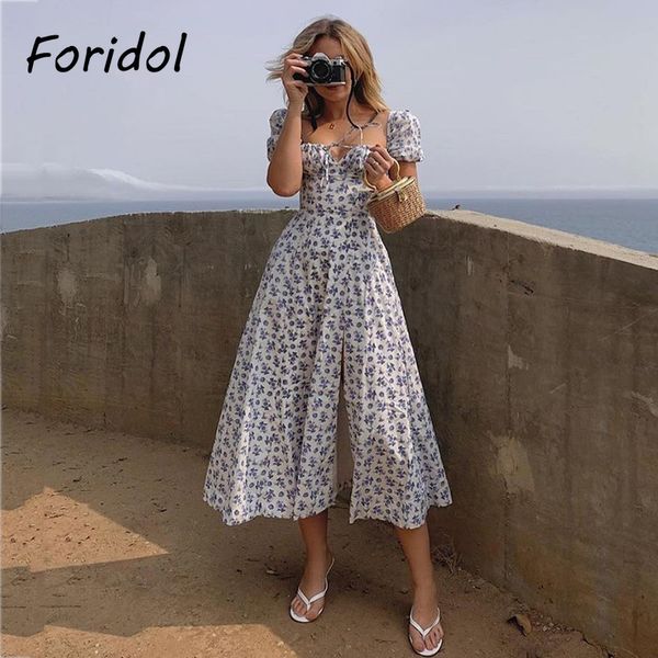 2021foridol floral print summer dress women boho slit maxi long dress vintage beach dress puff sleeve a-line blue sundress 2021, Black;gray
2021foridol floral print summer dress women boho slit maxi long dress vintage beach dress puff sleeve a-line blue sundress 2021, Black;gray
