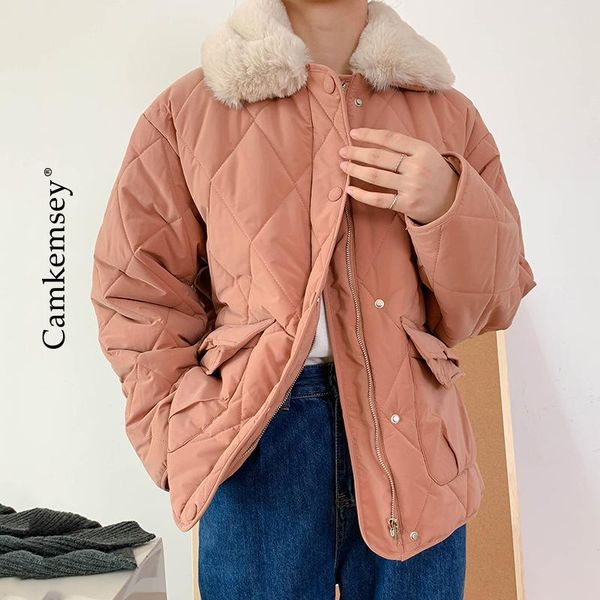 women's down & parkas chic faux fur collar fall winter coats women 2021 brief solid warm cotton padded argyle jackets, Black
women's down & parkas chic faux fur collar fall winter coats women 2021 brief solid warm cotton padded argyle jackets, Black