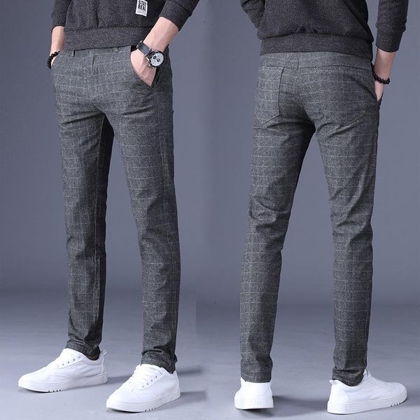men's pants spring autumn slim straight pant men fashion casual male business trousers plaid, Black
men's pants spring autumn slim straight pant men fashion casual male business trousers plaid, Black